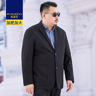 佐基亚大码男装春秋男士薄款休闲西服外套胖子宽松加大号西装上衣