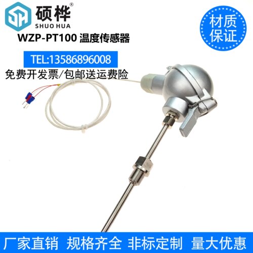 WZP-PT100-V1-B1-C2-T4 -50-200度温度传感器螺纹M14*1铠装式芯线