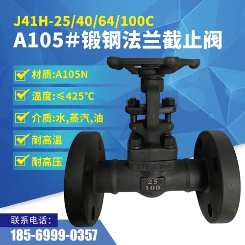 锻钢法兰截止阀J41H-25 40 64100C蒸汽耐高温高压A105N国标美标 - 封面