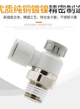 SMC型调速接头气动节流阀可调流量AS1201/2201/3201F-M5/01/02SA