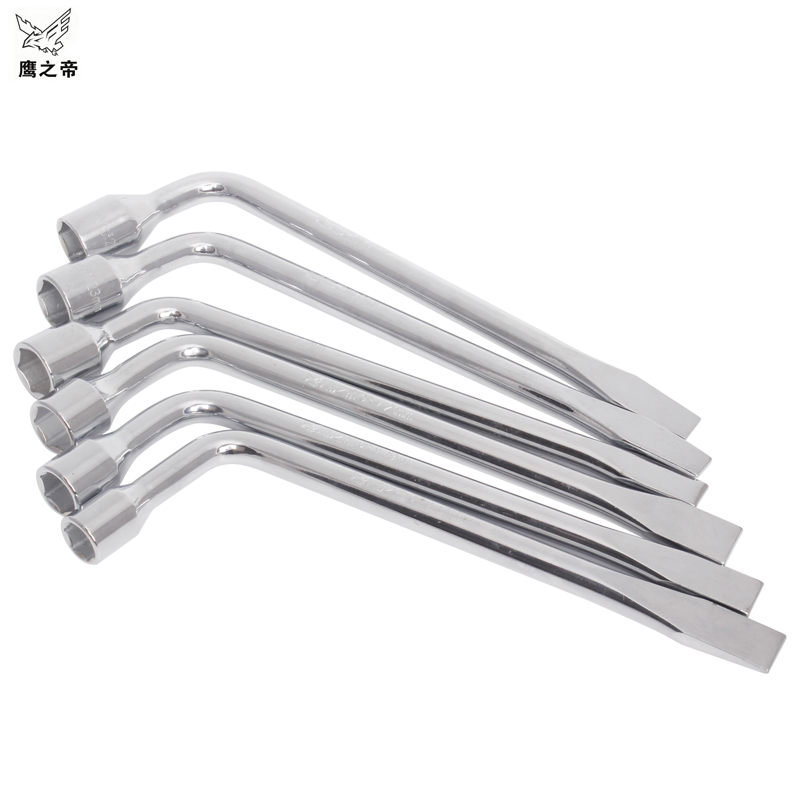 L型轮胎扳手17/19/21/22/24mm套筒撬杆扁头省力拆卸汽车换胎工具