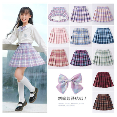 jk裙子女童百褶裙2025新款夏季儿童套装女孩春秋半身裙学院风短裙