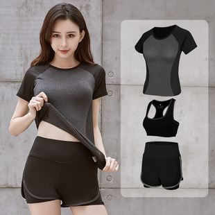 Set Workout Sportswear Seamless Clothing Yoga Gym Tops Women