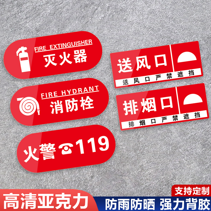 高清亚克力消火栓灭器标