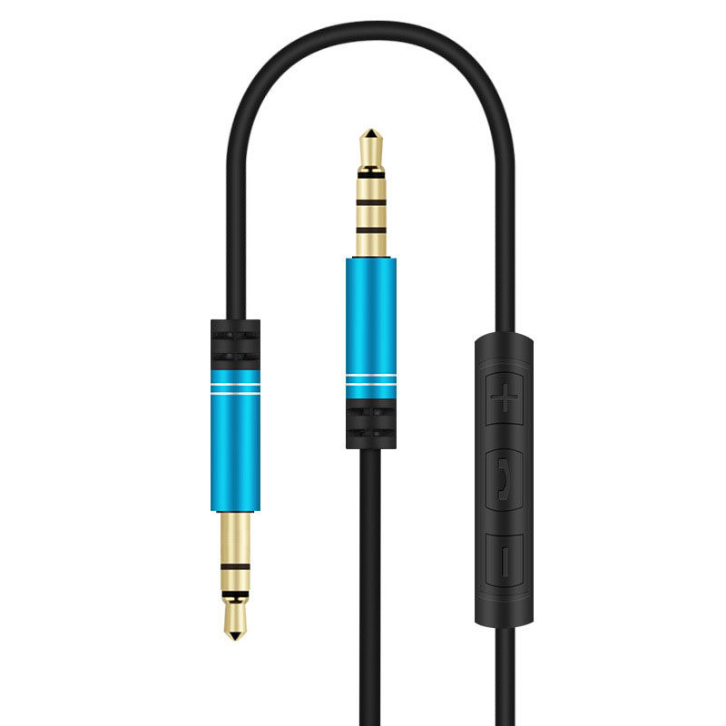 歌韵A5 3.5mm音频线音量控制带麦公对公车载线控带唛调节车用