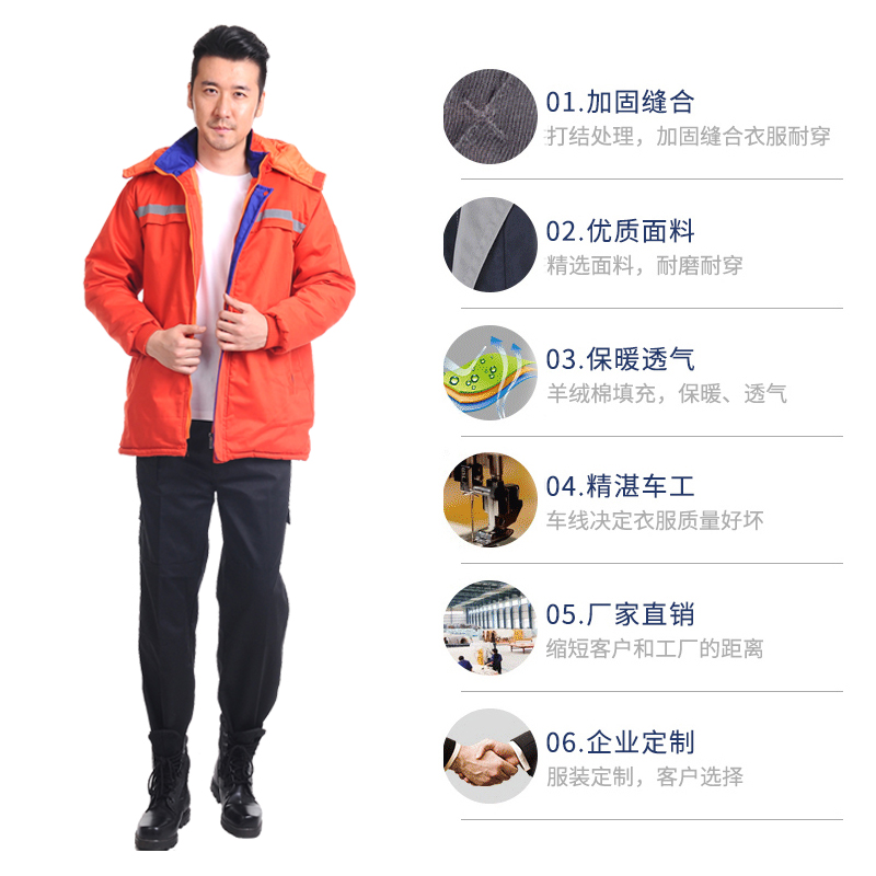 工作服男冬季多功能棉大