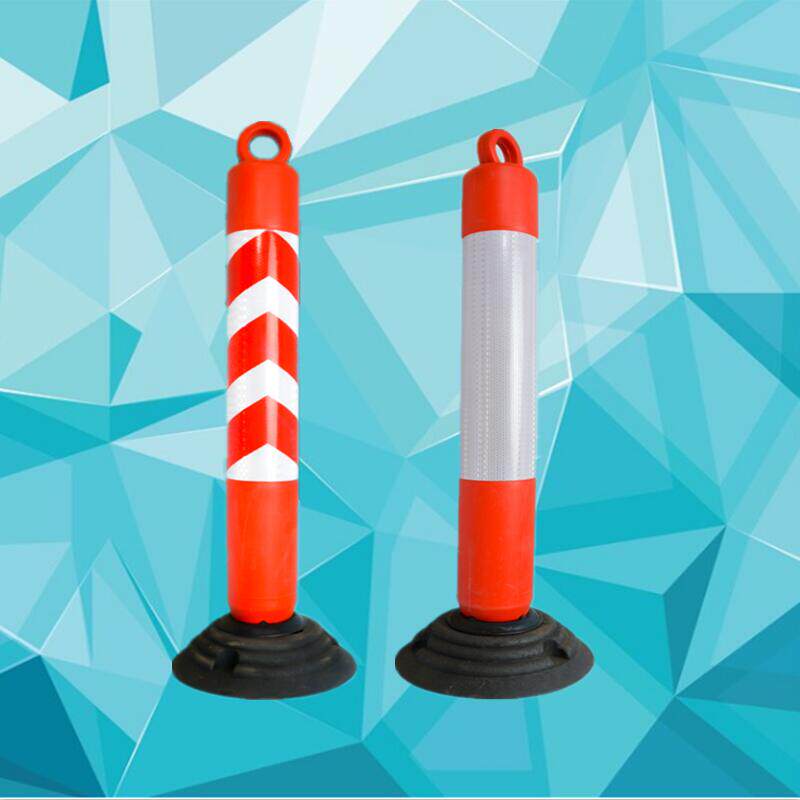 口柱弹力防撞隔离桩交通分流护栏桩55CM不倒翁警示柱塑料反光