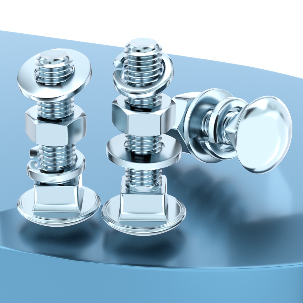 级马车螺丝母平弹垫组合