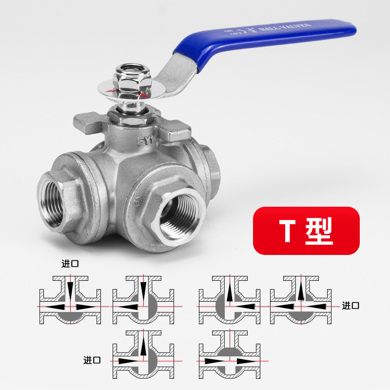 不锈钢三通球阀型内丝扣