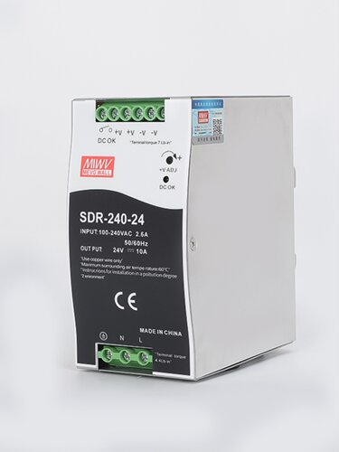 明伟SDR-120-24导轨开关电源12V/24V48V/5A/10A/20A75W240W480W