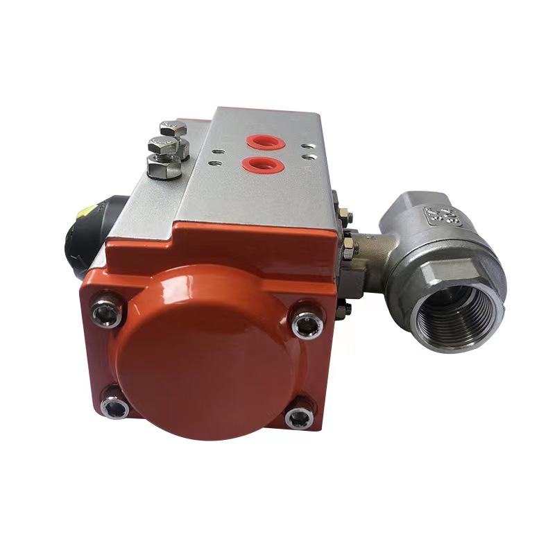 气动两片式球阀二通直内