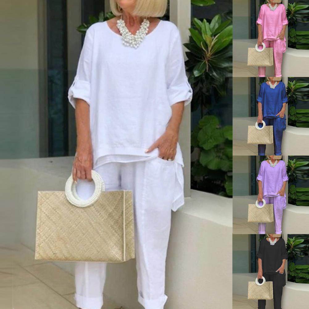 春夏纯色休闲女套装Lady spring summer solid color casual suit