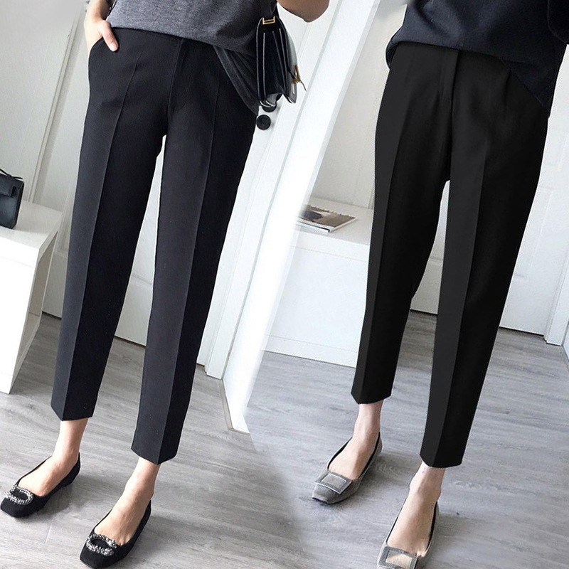 孕妇裤春夏2022宽松九分阔腿裤加绒托腹哈伦裤秋季冬装孕妇休闲裤