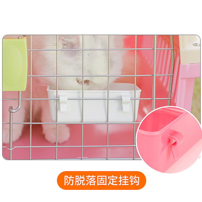 新款猫咪挂碗航空箱便携猫粮碗宠物箱食盒固定猫笼喂食碗笼子挂碗