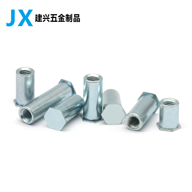 盲孔压铆螺母柱镀锌六角