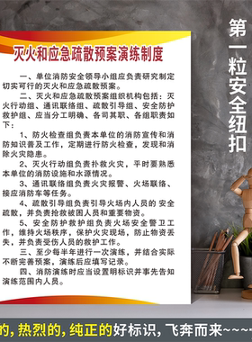 灭火和应急疏散预案演练制度 防水粘贴纸硬质PVC牌消防标识 XF640