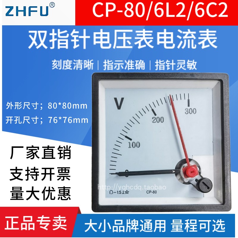 CP-80/6L2/6C2双指针交直流电流电压表450V100A防爆柜电流电压表