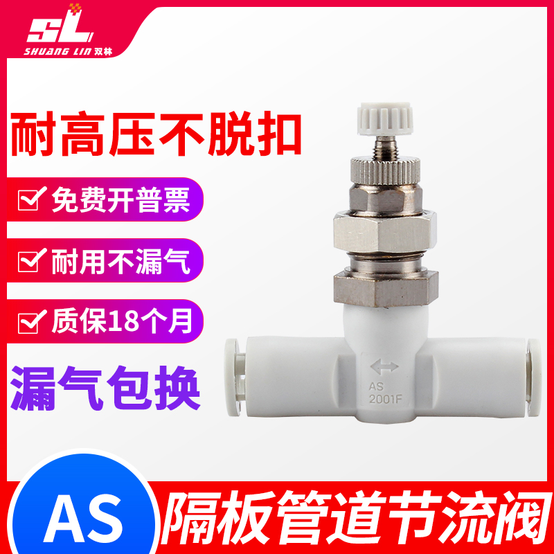 气管隔板管道节流阀AS1001F/2001F/2051F/3001F-04/06/08/10/12-3