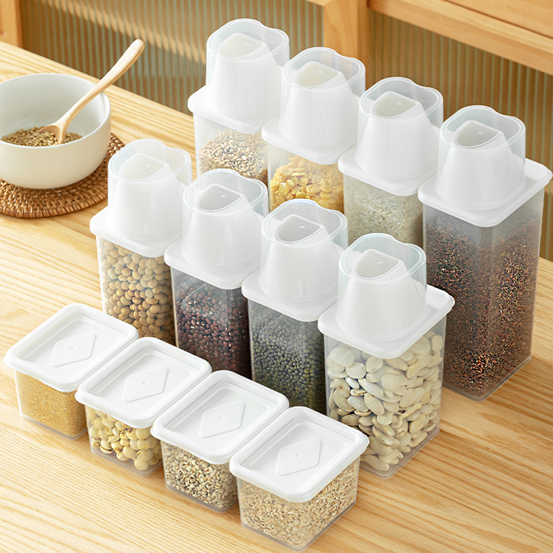 日本塑料密封罐五谷杂粮厨房收纳食品级透明盒子零食干货茶叶储物