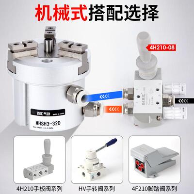 SMC型气动三爪加长手指气缸MHSH/MHSL3-16D/20D*25D 32D~80D