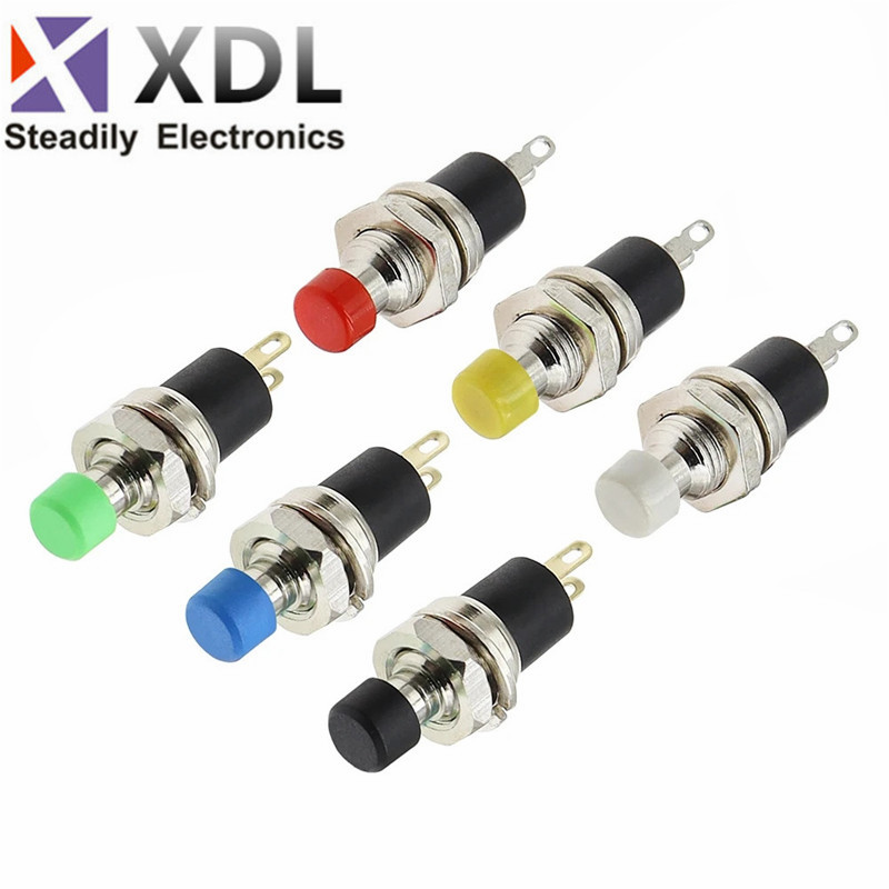 PBS-110 PB05A小型圆形金属按钮开关 自复位自锁点动电源开关7MM