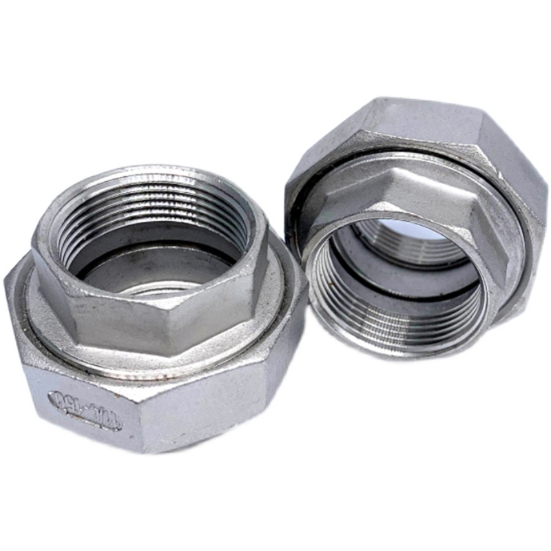 316不锈钢活接内外丝扣由任316精铸六角螺纹油拧活节水暖管件接头