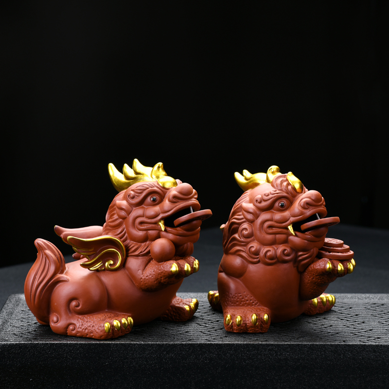 创意招财貔貅紫砂茶宠摆
