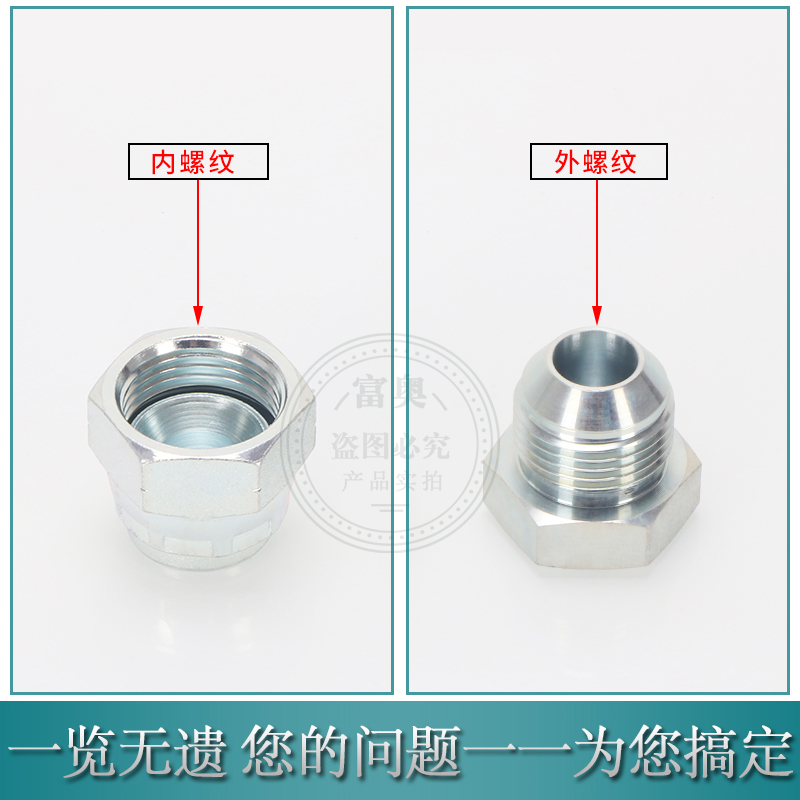 液压油管堵头4S英制外60°外锥2/3/4/6分1寸9S内螺纹C型内丝堵帽