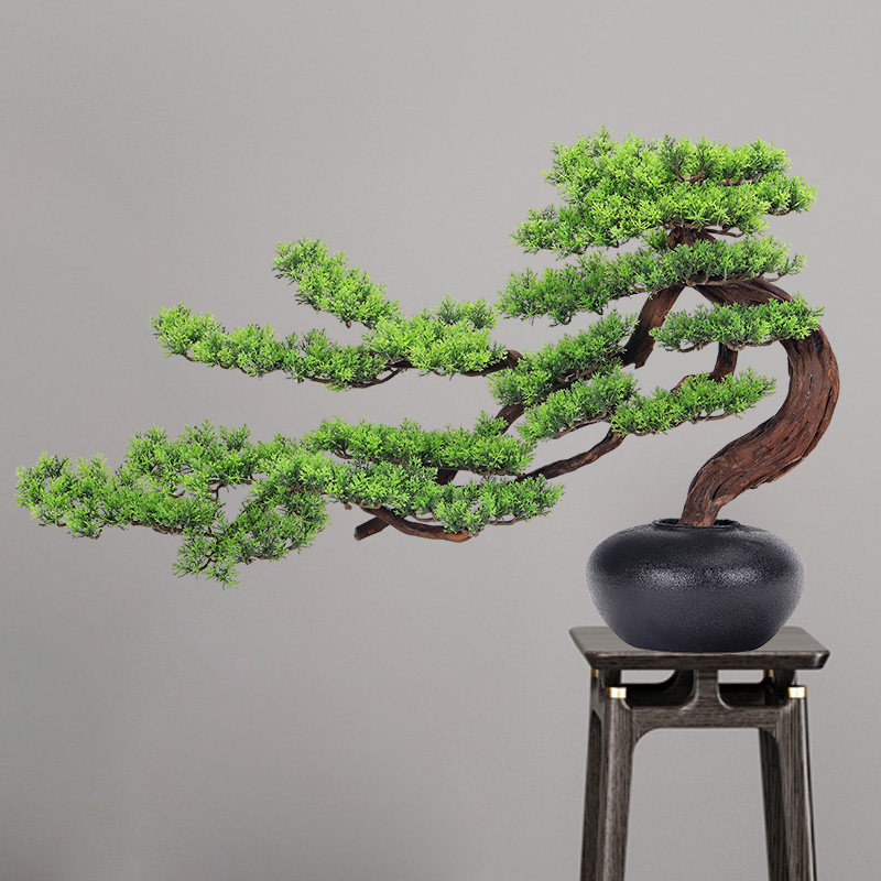 仿真迎客松盆景假花绿植