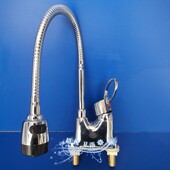 特价 全铜双孔冷热抽拉水龙头 万向折叠 秒杀 双孔面盆冷热水龙头