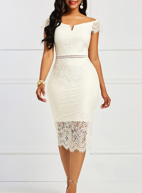 Party Chic Retro Dress Black White Lace Dresses New 2021 New