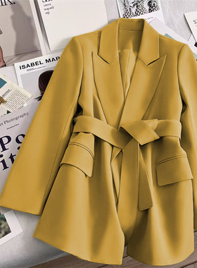 西装女2024spring women fashion bandage blazers jackets suits