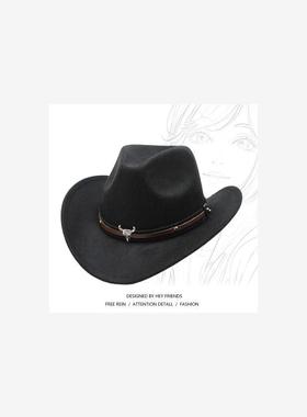 men and women's hat western cowboy jazz cap sun hat西部礼帽