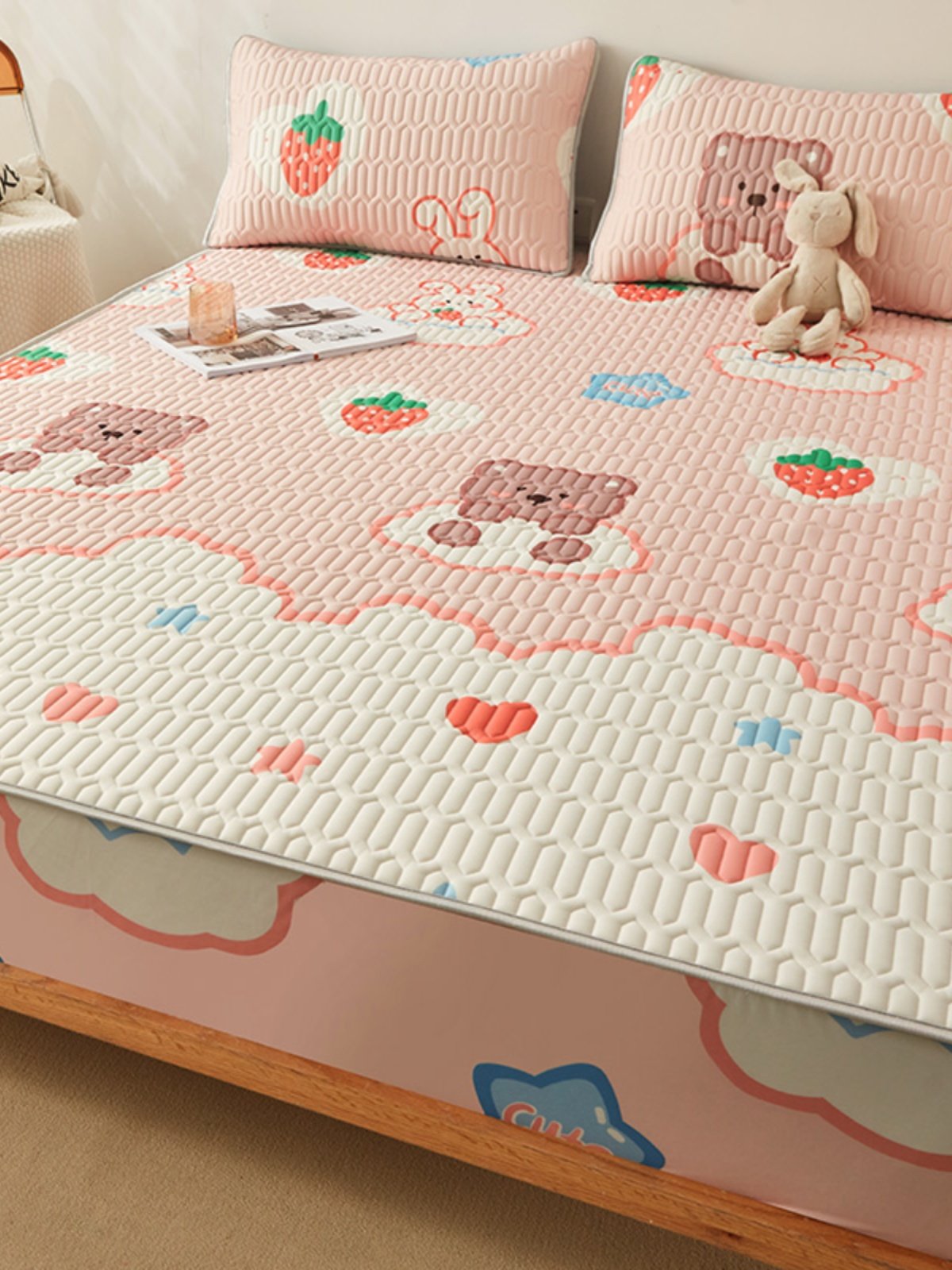 夏季凉感丝乳胶加厚床笠三件套可机洗水洗折叠儿童单人夏天空调席,床上用品,床笠,淘宝优惠券,粉丝福利购,淘宝优惠卷