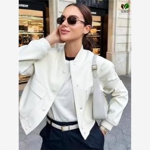 Bomber Jacket for Women 2024 Fashion Autumn Coats女士短外套