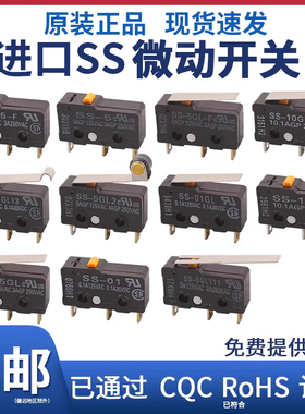 原装正品SS进口微动开关SS-5GL2/10/01GL13-F小型限位压感开关5A