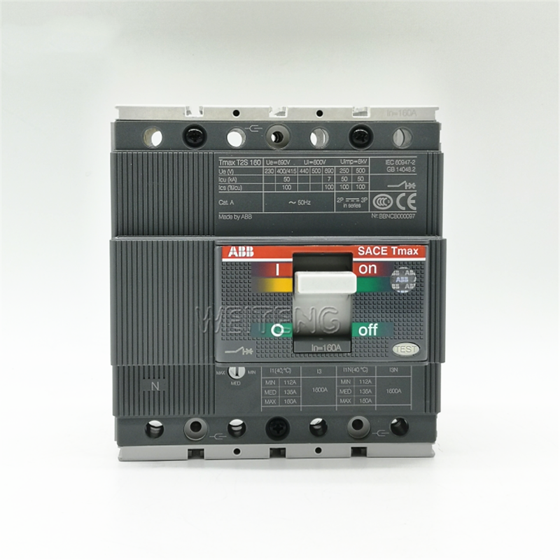 询价9年老店 ABB空气开关 T2S160塑壳断路器160A高分断50KA三相四