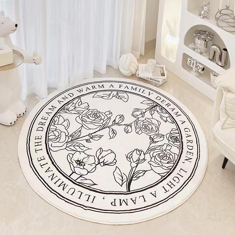 北欧轻奢圆形地毯客厅新