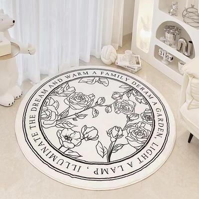 北欧轻奢圆形地毯客厅新