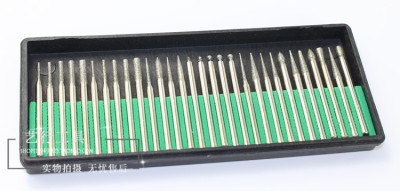 3MM磨头 金刚砂磨针尖针玉 30支装金刚石磨头套装石 雕刻