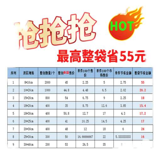 气泡袋15x20双面加厚包装袋快递防震袋子 打包泡沫泡泡气泡膜纸片