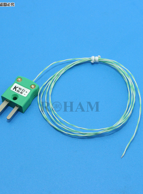 K型热电偶测温线 双绞热电偶感温线 IM-K-M绿色插头绿白线PA0210B