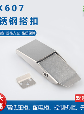 卓冠304不锈钢搭扣DK607隐藏式锁扣工业设备箱柜锁暗装弹簧箱扣