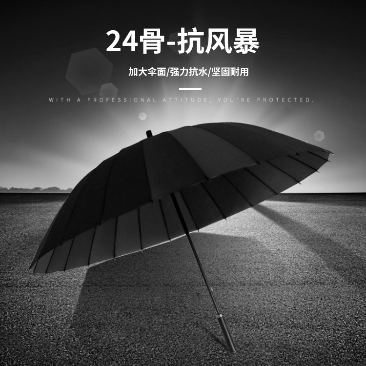 自动男士24骨抗风暴雨超大加大加固加厚大号双人长柄黑复古大雨伞