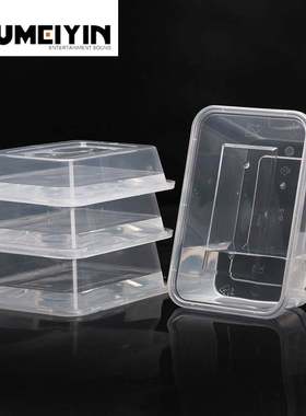 Take-away rectangle disposable lunch box with thick plastic