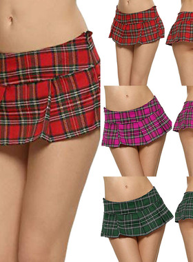 2022 new women's pleated style plaid mini skirt sexy skirt