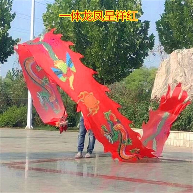 广场健身舞龙彩绸带印花