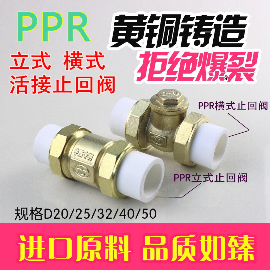 PPR止回阀 立式单向阀 横向止回阀 活接式止逆阀 防止水倒流 4分