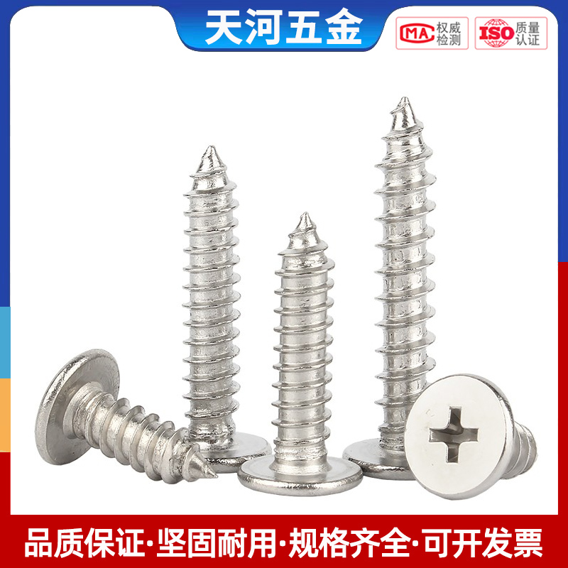 不锈钢扁平头自攻螺丝黑