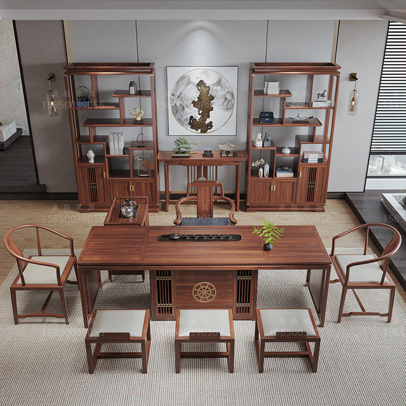 新中式实木茶桌家用办公室功夫茶桌椅组合会客接待乌金木泡茶台,ZIPPO/瑞士军刀/眼镜,酒具,淘宝优惠券,粉丝福利购,淘宝优惠卷